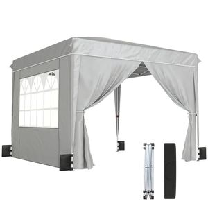 Tenda Parasole Portatile Grigio Chiaro, Gazebo Pratico per Esterni, Riparo dal Sole - Product Image 5