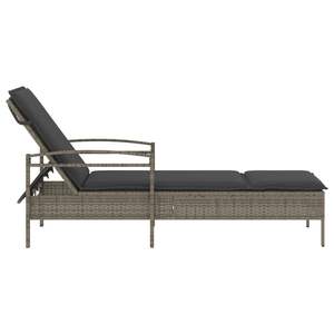 Chaise longue en polyrotin gris et acier thermolaqué : Confort et style inégalés - Product Image 5
