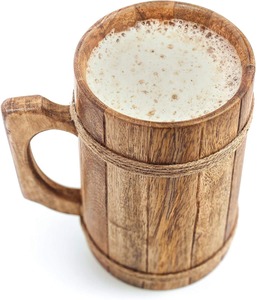Mug en bois naturel sculpté, tasse artisanale pour boissons chaudes et froides, style vaisselle rustique - Product Image 5