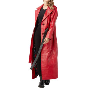 Manteau long en cuir élégant 2026 pour femme, en cuir véritable, imperméable, imprimé vintage, couleurs personnalisées, chaud et tendance pour l'hiver - Product Image 6