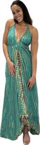 Vestido maxi halter de rayón con efecto tie-dye, espalda descubierta - Product Image 4