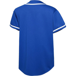 Camiseta de Béisbol Azul Rey con Ribete Blanco en Contraste, Ropa Deportiva Personalizada para Equipos, Camisa Deportiva con Botones - Product Image 4