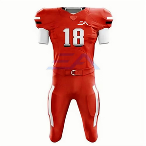 Uniforme de Fútbol Americano de Manga Corta, Transpirable, Antibacterial, de Spandex/Poliéster, Talla Grande, de Alta Calidad - Product Image 1