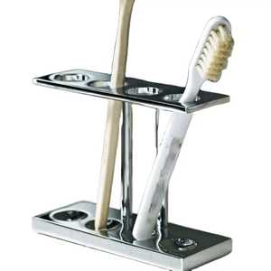 <b>Wall</b> Mounted Metal Bathroom Organizer <b>Toothbrush</b> Razor and Toothpaste <b>Holder</b> Modern Space Saving Stainless Steel Storage - Product Image 3