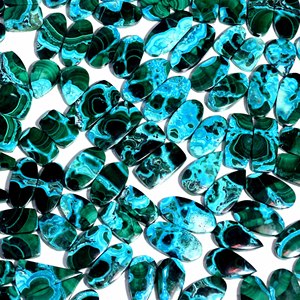 Paires de pierres précieuses de chrysocolle de malachite de haute qualité pour boucle d'oreille paire de pierres précieuses pour boucle d'oreille mousse Cabochon paire pour boucle d'oreille - Product Image 2