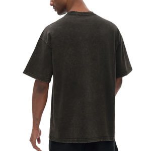 ผู้ผลิตจัดหาเสื้อยืดโอเวอร์ไซส์พิมพ์ลายขี้ผึ้งสีพื้น 280 GSM สำหรับผู้ชายตามสั่ง - Product Image 5