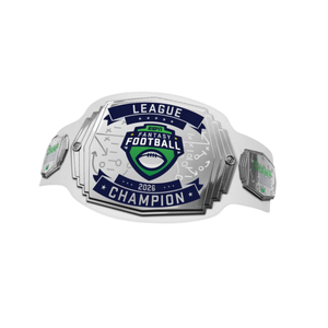 Ceinture de championnat ESPN Fantasy Football League, ceinture de titre de haute qualité en argent et vert pour les vainqueurs de la ligue de football fantaisie - Product Image 6