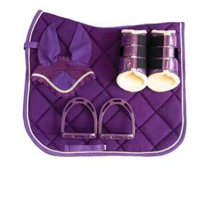 Tapis de selle d'équitation professionnels personnalisés imperméables en laine, satin et mousse, couleurs unies, pour dressage, en coton, pour sports équestres anglais - Product Image 5