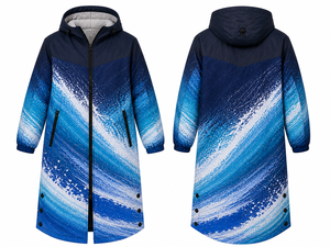 Unisex Custom Logo Swim Parka <b>Jacket</b> Warm Fleece Lining Waterproof Swimming Coat Wholesale Swim Parka <b>Jacket</b> Quick Dry for swim - Product Image 2