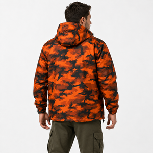 High Quality Men’s Custom Orange <b>Camo</b> Hooded Puffer Men's <b>Jackets</b> Lightweight Outdoor Streetwear Windproof Winter Coat Wholesale - Product Image 5