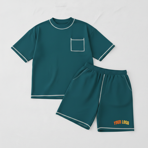 Conjunto de Pantalones Cortos Casuales Estampados para Hombre, Transpirables, de Poliéster y Algodón, 2 Piezas, Camiseta de Manga Corta, Ropa para Fin de Semana al Aire Libre - Product Image 6