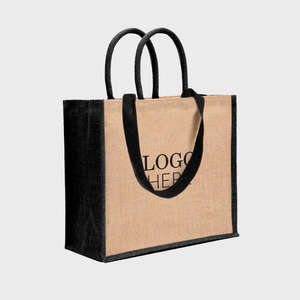Sac de shopping en jute tendance avec logo personnalisé imprimé pour l'emballage de détail moderne - Product Image 6