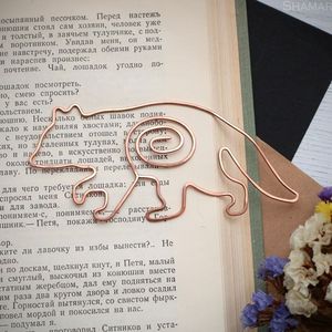 Modern Copper Wire <b>Bookmark</b> Clean Design Durable Metal Page Marker Premium Reading Accessory Gift for Students Reader Office Use - Product Image 2
