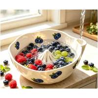 Verkoop Waterkeramiek Swirl Rinsing Berry Bowl Groentewasbak Keukenzeef Gootsteen Afvoermandje