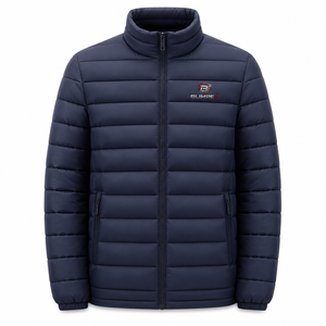 Hot Selling OEM Custom Logo Mens Quilted Puffer <b>Jacket</b> <b>Lightweight</b> Warm Stand Collar Winter Outerwear with Zipper Pockets - Product Image 1