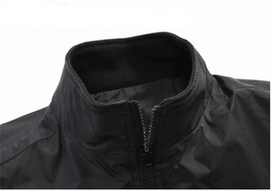 Chaqueta de Hombre con Cuello Alto y Forro a Cuadros Negro Azabache, Ligera, con Cierre Frontal, Estilo Casual, OEM - Product Image 3