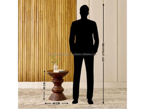 Luxury Wooden Pedestal <b>Side</b> <b>Table</b>, <b>Vintage</b> Style Decorative Accent <b>Table</b> for Living Room Classic Carved Wooden End <b>Table</b> 2026 - Product Image 2