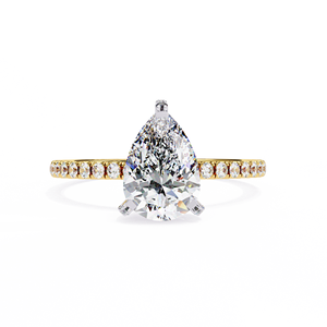Anillo de Compromiso Clásico con Diamante Cultivado en Laboratorio de 1 Quilate, Corte Pera, Oro de 14k, Certificado IGI, Diamante VS DEF para Aniversario o Boda - Product Image 1