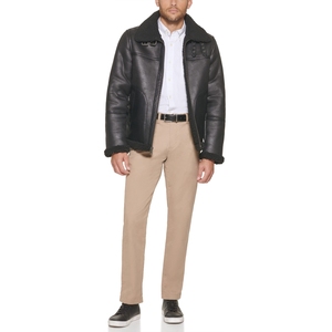 Men's <b>Winter</b> <b>Leather</b> <b>Jacket</b> Eco-Friendly Breathable Windproof Stand Collar Zipper Slim Vintage - Product Image 2