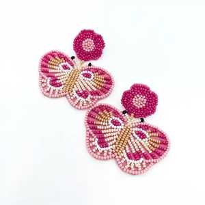 Colorful Beaded <b>Rainbow</b> Heart Drop Earrings Gold Plated Bohemia Style Women's Party Jewelry - Product Image 4