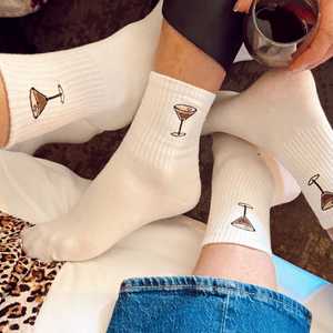 <b>White</b> <b>Men's</b> Ankle <b>Socks</b> with Custom Design Embroidery Regular Style Breathable Cotton Daily Wear Summer <b>Socks</b> - Product Image 4