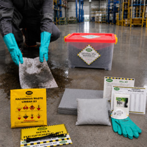 Kit Universal de 10 Litros para Derrames, Caja Transparente Portátil, Almohadillas Absorbentes para Respuesta a Emergencias, Calcetines Absorbentes para Derrames de Aceite, Productos Químicos y Agua, para Laboratorio - Product Image 4