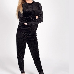 Women's <b>Velour</b> <b>Tracksuit</b> Fashion Two Piece Outfit with Comfortable Jacket and Matching Pants for Casual Streetwear Travel - Product Image 1