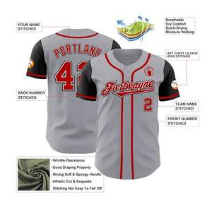 Maillot de baseball de style américain, uniforme imprimé, vêtements d'équipe - Product Image 3