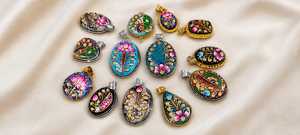 Colgantes de Aleación con Dijes de Flores Vintage, Chapados en Plata Antigua, con Incrustaciones de Cristales y Diamantes de Imitación, Joyería Unisex para Regalo - Product Image 2