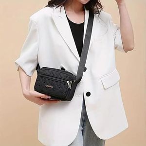 Borsa a Tracolla Trapuntata da Donna in Tessuto Oxford Multistrato con Tracolla Larga, Borsa a Mano Casual Ricamata per il Business - Product Image 1