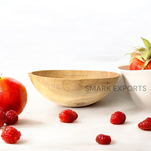 Saladier en bois de manguier fabriqué à la main de qualité supérieure Style rustique Disponible en tailles de 10 à 21 pouces pour les repas et la cuisine - Product Image 6