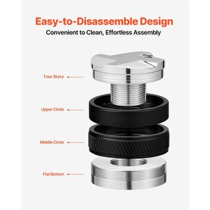 Distributore di Caffè Espresso 2-in-1 Regolabile, Base a Ventaglio 58mm in Acciaio Inox 304 con Legno, Dimensione 51mm - Product Image 6