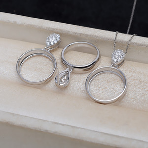 Support de pendentif en argent S925, support plat creux pour perle de 15,5 mm, coquille de cheval, accessoires de bricolage, trouvailles de bijoux - Product Image 3