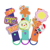 Lanière de poignet courte personnalisée avec logo brodé, porte-clés en polyester tricoté avec clip en alliage de zinc, pour cadeau promotionnel d'entreprise