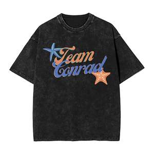 T-shirt surdimensionné en coton Team Conrad Cousins Beach pour homme, décontracté, à manches courtes, imprimé floral, col rond, style vintage - Product Image 3