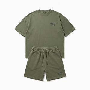 2026 Custom Logo Embroidery <b>Extra</b> <b>Large</b> Plus Size Men's Gym T-Shirt Set Stretchable 2-Piece Jogger Suit Shorts Men's Track Suits - Product Image 4