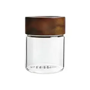 Stackable Borosilicate Glass <b>Storage</b> <b>Jar</b> with Airtight Bamboo Lid <b>for</b> Home Organization - Product Image 2