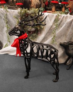 Centre de table décoratif en aluminium fait main en forme de renne pour la table de fête - Product Image 1