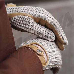 Leather <b>Gloves</b> Wrist Length Breathable Knitted Design Plain Style Casual Wear Spring Summer Unlined - Product Image 2