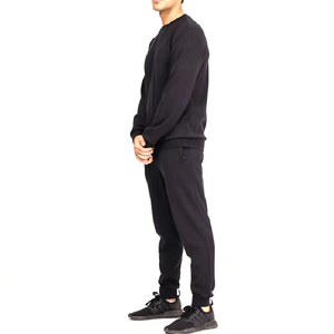 2026 Wholesale <b>Men</b> Sweat Suits Solid Round Neck <b>Pullover</b> Track Suit High Quality Jogger Suits Winter Cotton Fleece 2 Pieces - Product Image 5