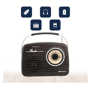 Radio retrò portatile con batteria ricaricabile integrata comodo dispositivo Mobile - Product Image 6