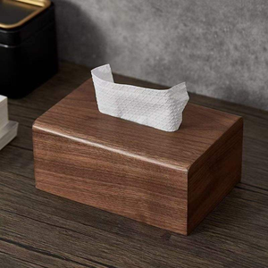 Caja de pañuelos artesanal de nogal negro entero |   Elegante Servilletero de Madera para Decoración del Hogar - Product Image 5