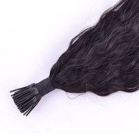Extensions de cheveux indiens Remy Tyagi naturels couleur 1B, doux et soyeux, résistants à la chute, 12-30 pouces, boucles naturelles non traitées à la vapeur, pointe en I simple