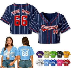 Maillot de baseball personnalisé bleu pour femme – T-shirt d'équipe de softball sur mesure avec nom et numéro pour les entraînements et événements sportifs - Product Image 1
