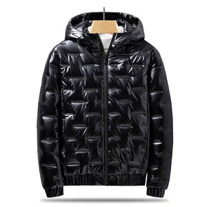 Chaqueta Acolchada Impermeable y Cortavientos para Hombre FITME SPORTS, Negra, con Capucha, Corte Ajustado, Cierre de Cremallera, Relleno Grueso de Poliéster, Estilo Casual de Invierno - Product Image 2