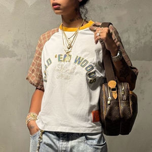 เสื้อยืดโอเวอร์ไซส์แขนแร็กแลนสไตล์เรโทร ลำลอง ใส่สบาย ผ้าฝ้าย สตรีทแวร์ แฟชั่น สำหรับผู้ชายและผู้หญิง - Product Image 4