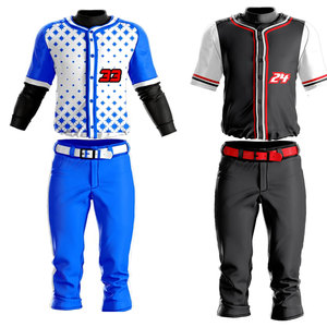 Ensemble uniforme de baseball personnalisé hautement recommandé avec logo de marque, 100 % polyester respirant, anti-UV, manches courtes, col en V, broderie 3D - Product Image 4