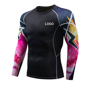 Camiseta de Manga Larga para Hombre con Estampado por Transferencia Térmica, Bloques de Color, Protección UV, Transpirable, de Secado Rápido, Antibacteriana y Ecológica - Product Image 1