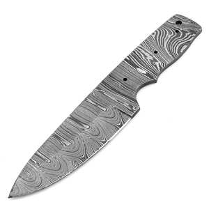 Couteau utilitaire à lame fixe en acier Damas, pleine longueur de lame, biseauté, OEM, personnalisable, design Drop Point, industriel - Product Image 1