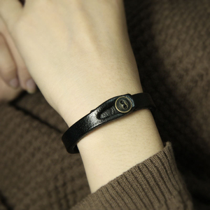 Genuine Leather Bracelet Handmade Cow Leather Cuff Retro Ethnic Personalized <b>Bangle</b> Hand Strap Wristband Bracelet <b>for</b> <b>Men</b> - Product Image 2